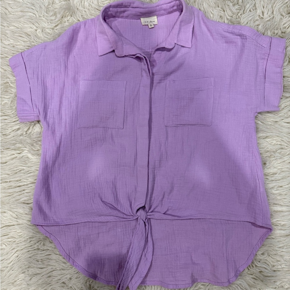 1.4.3. Story by Line Up Purple Button-Down Shirt